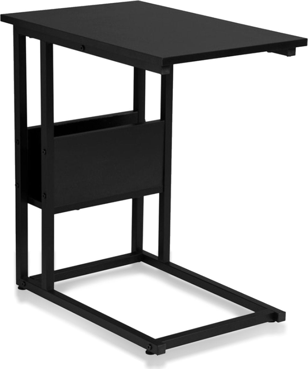 Happyment Bijzettafel - Laptoptafel - Ontbijt - Bed - vierkant / rechthoek - Zwart - 55x36x60cm