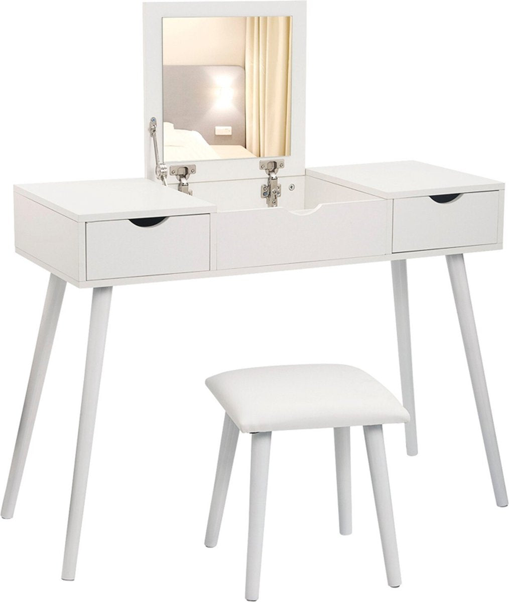 Happyment® Luxe kaptafel - met spiegel - Kinderen & volwassenen - Make up tafel voor meisjes - Black friday - Sinterklaas - Kerstcadeau