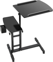 Draagbare Tattoo-Werkbank - Werktafel - Voor Studio en Schoonheidssalon - In Hoogte Verstelbaar met Verwijderbare Dubbele Tattoo-Armsteun - 64×40 cm - Zwart