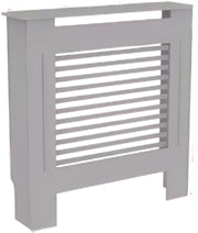 Radiatorombouw - 78x92 cm - Ombouw rooster - Horizontale panelen - MDF - Stijlvol - Grijs