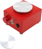 Mini pottenbakkersschijf - Draaischijf - Pottenbakken - Voor keramiek en klei - Elektrisch - Rood