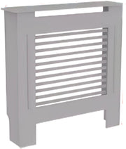Radiatorombouw Vortex - 78x92 cm - Ombouw rooster - Horizontale panelen - MDF - Stijlvol - Grijs