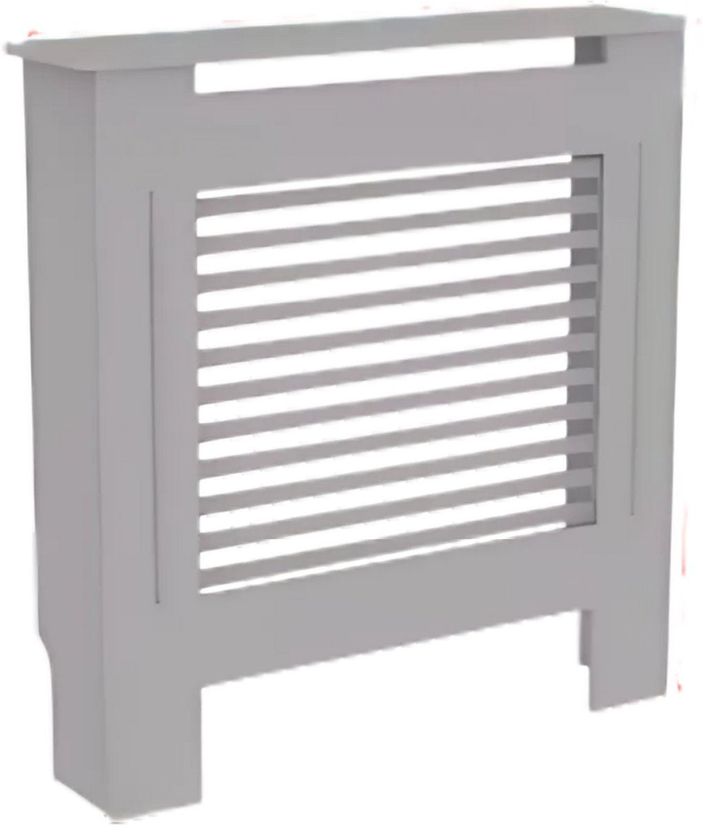 Radiatorombouw Vortex - 78x92 cm - Ombouw rooster - Horizontale panelen - MDF - Stijlvol - Grijs