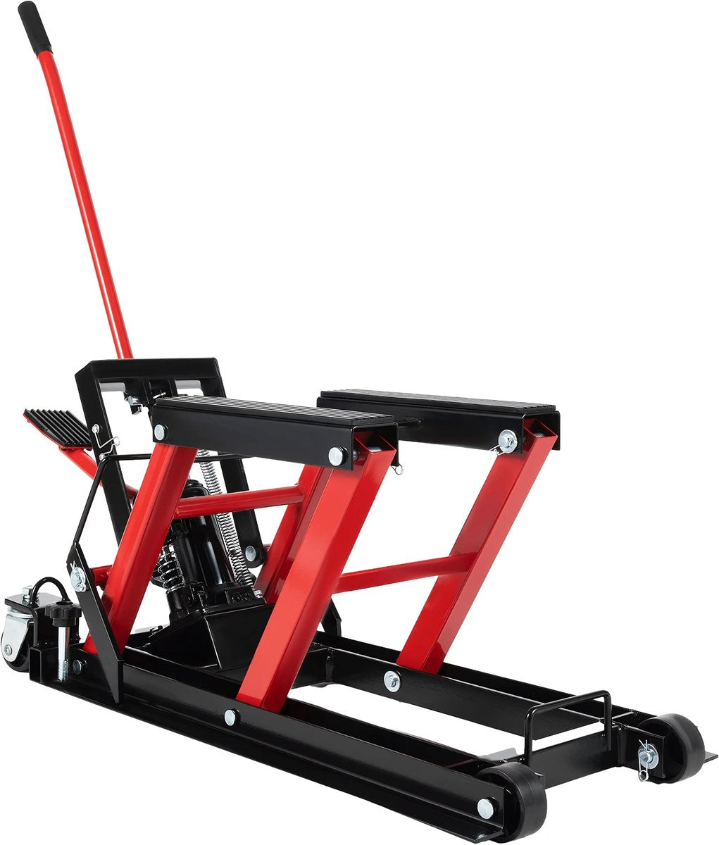 Motorfiets hefplatform - Montagestaander - Motorkrik - Wekplaatskrik - Motorlift - Voor Garage & Werkplaats - Rood
