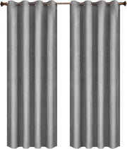 Bolt Edge Gordijnen set - Grijs - Verduisterend - 140x245cm - Plooiband - Fluweel - Isolerend