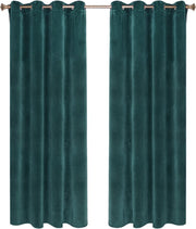 Bolt Edge Gordijnen - Set van 2 - Groen - Verduisterend - Fluweel - Plooiband - 140x270cm