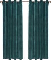 Happyment Gordijnen set Vida 2 stuks - groen 140x245cm - Verduisterend - met Plooiband - Fluweel Isolerend