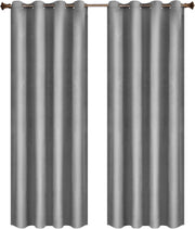 Bolt Edge Gordijnen - Set van 2 - Grijs - Verduisterend - Fluweel - Plooiband - 140x270cm