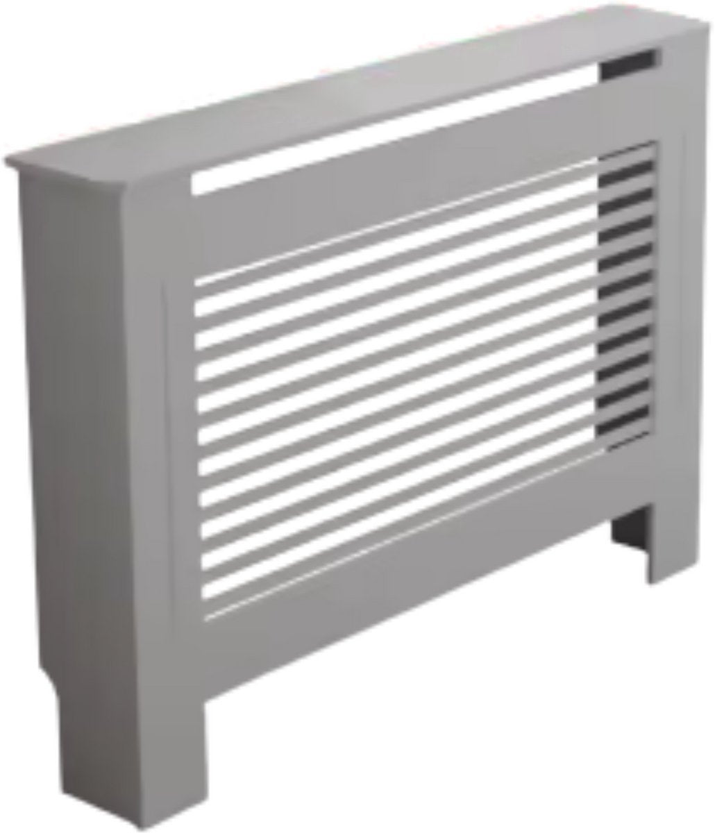 Grandiose Radiatorombouw - 111x92 cm - Ombouw rooster - Horizontale panelen - MDF - Stijlvol - Grijs