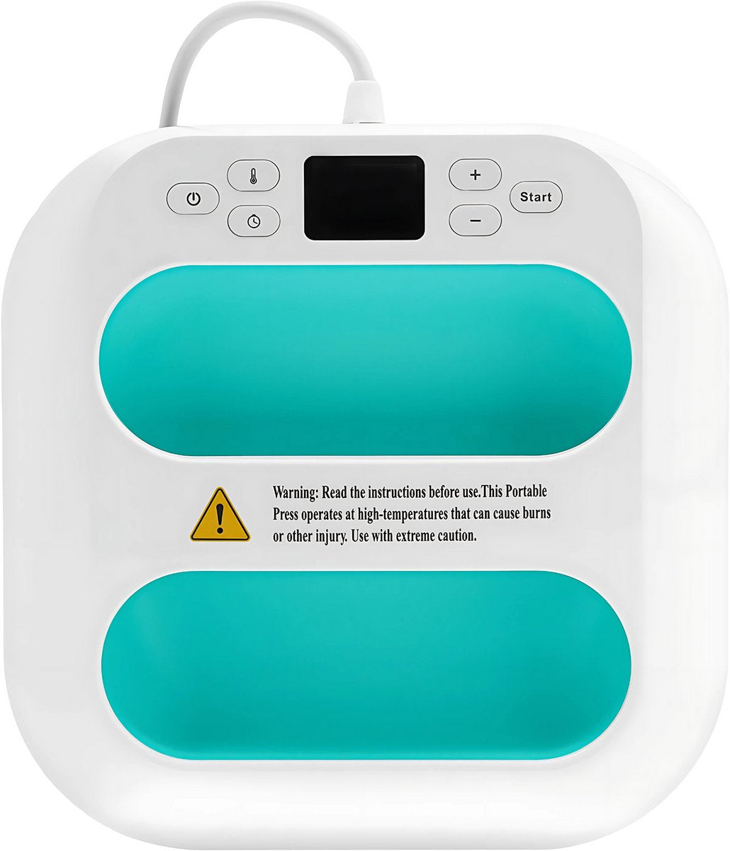 Draagbare Warmtepers - 23x23cm - Hittepers - Transferspers - Voor T-shirts, Tassen, Hoeden & Maskers - Instelbaar tot 401℉ met Geheugenfunctie - ABS Behuizing