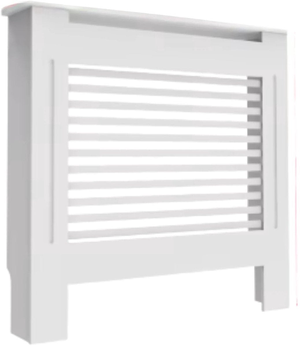 Radiatorombouw Grandiose - 78x92 cm - Ombouw rooster - Horizontale panelen - MDF - Stijlvol - Wit