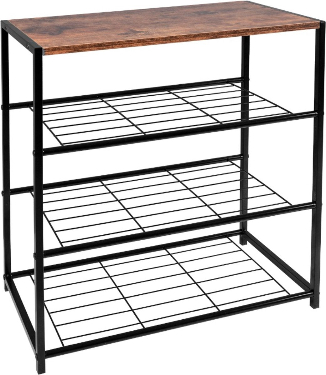 Happyment Luxe Schoenenrek - 9 paar - Schoenenbank vintage - Zwart