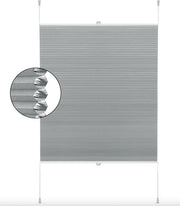 Luxe Honinggraat gordijn - 70x130cm Rolgordijn - Grijs - Lichtdoorlatend - Isolerend - Zonder boren - Polyester