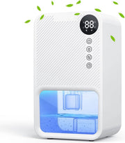 Happyment Luchtontvochtiger Deluxe - Dehumidifier voor slaapkamer - Ontvochtiger - Huiskamer of Badkamer - Super stil - Met Touchscreen - Timer - Tot 1100 ml