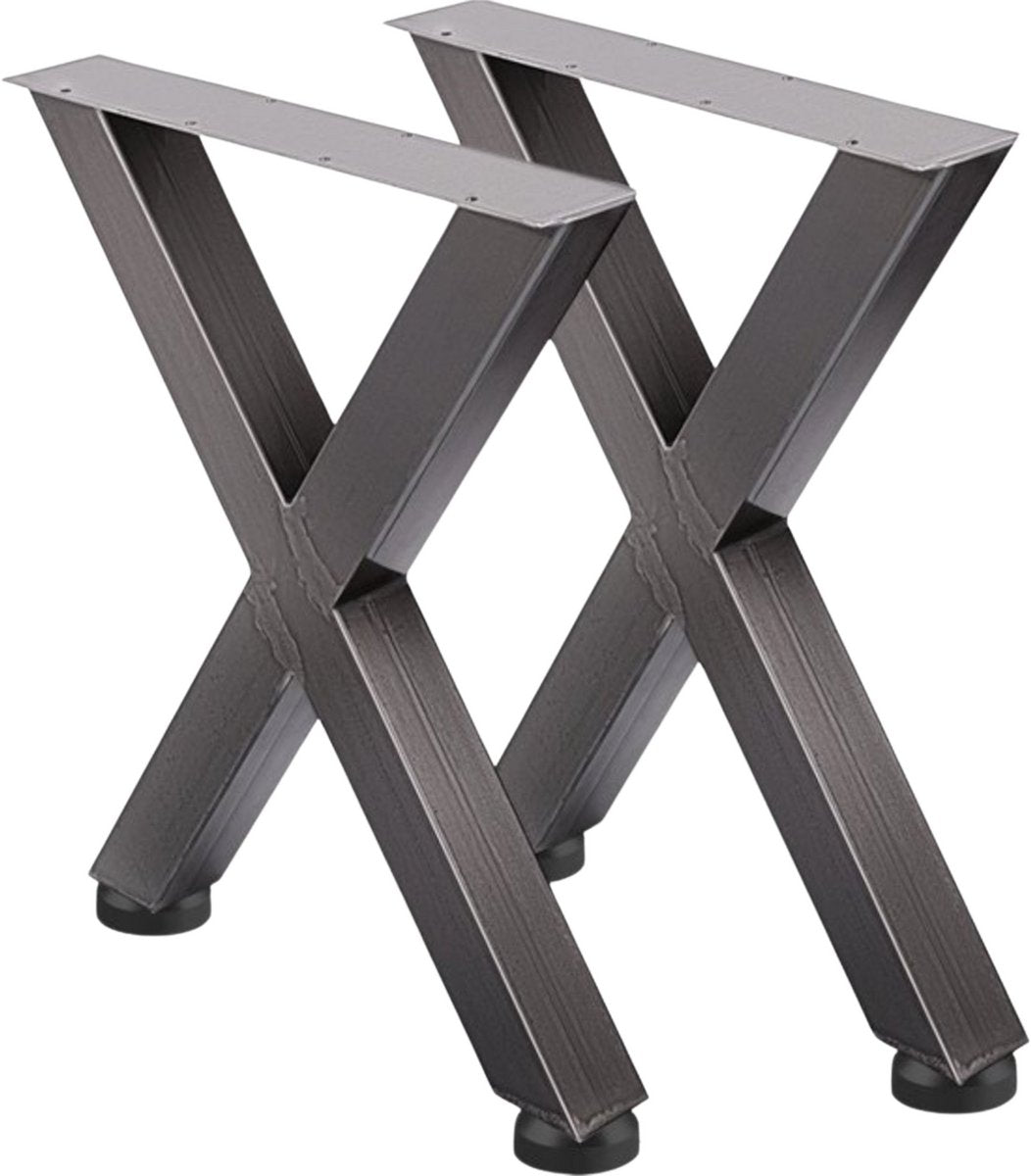 Tafelpoten - Metaal- 2 Stuks X-vormige Kruispoten - Industriële Eettafelpoten - 1000kg Belasting