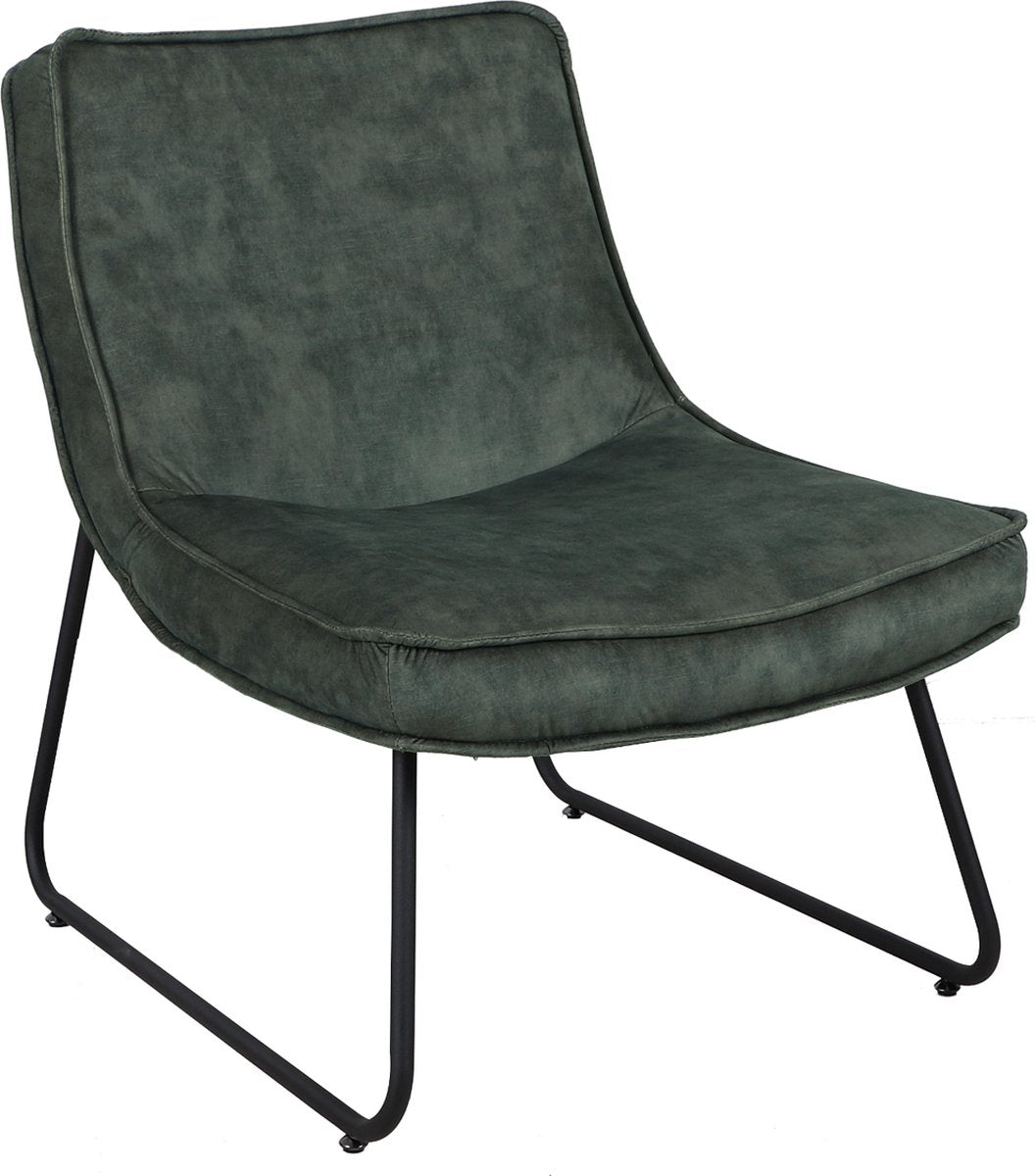 Happyment Relaxstoel Velvet - Fauteuil groen - Woonkamer - Met armleuning