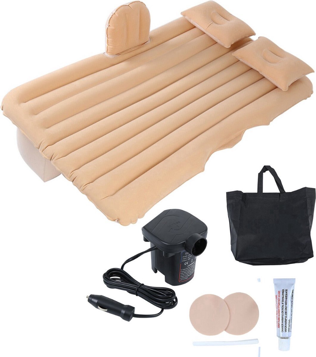Automatisch Luchtbed - Inclusief pomp en opbergtas - Camping - Beige
