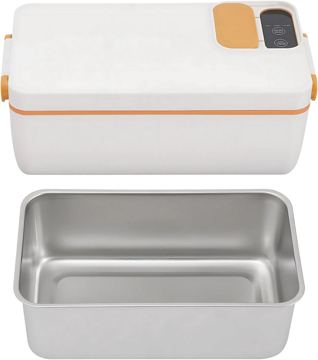 Elektrische Lunchbox - Voor Onderweg, Kantoor & School - Draagbaar & Oplaadbaar met Touchscreen Bedieningsknop - Inclusief Geïsoleerde Tas - Oranje