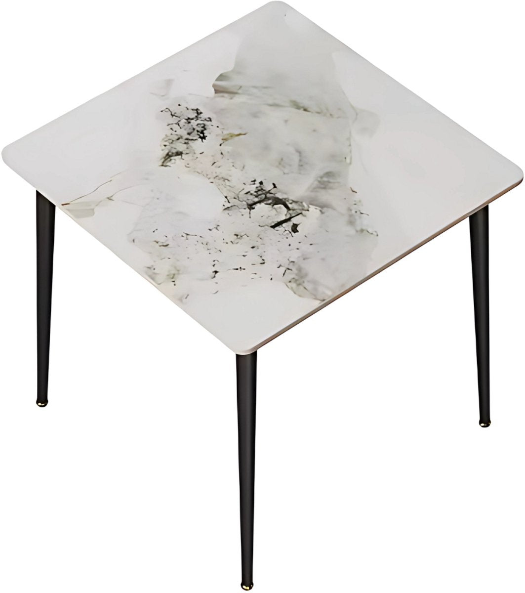 Marmeren Eetkamertafel 4 Personen - Glossy Groen - Metalen Poten - Voor Keuken, Restaurant & Café