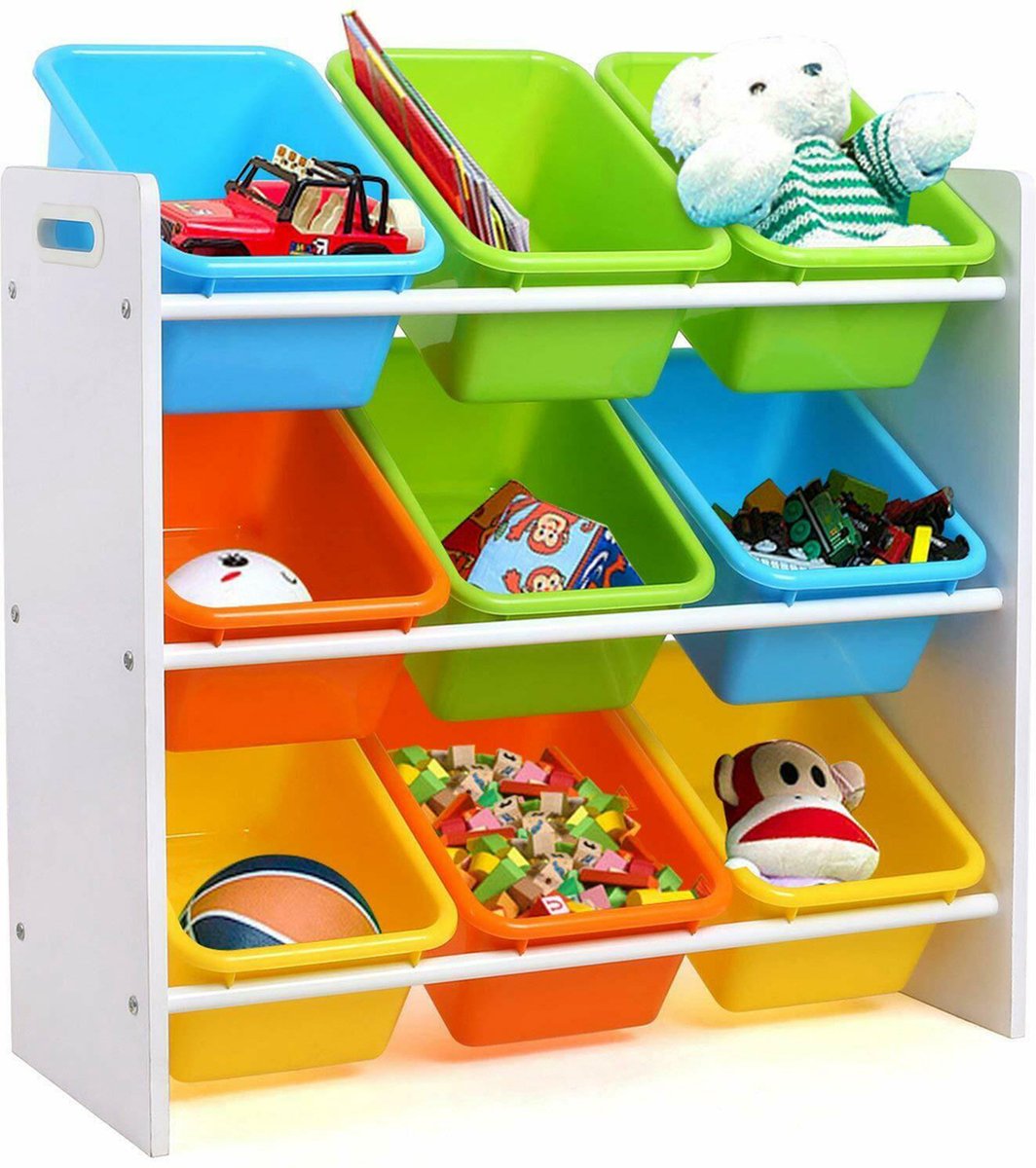 Happyment Opbergkast voor Kinderen - Speelgoedkast - Boekenrek - Boekenkast - Kinderkamer en speelkamer - Hout