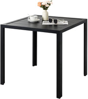 Tuintafel Zyrell - Buitentafel - Eettafel buiten - Weerbestendige Terrastafel - Rechthoekige Aluminium Tafel - 75x75x73 cm - Voor Tuin en Achtertuin - Zwart