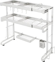 2-lagen Aanrecht afdruiprek - Droogrek - Keuken accessoire - Voor boven de gootsteen in de keuken - Roestvrij staal