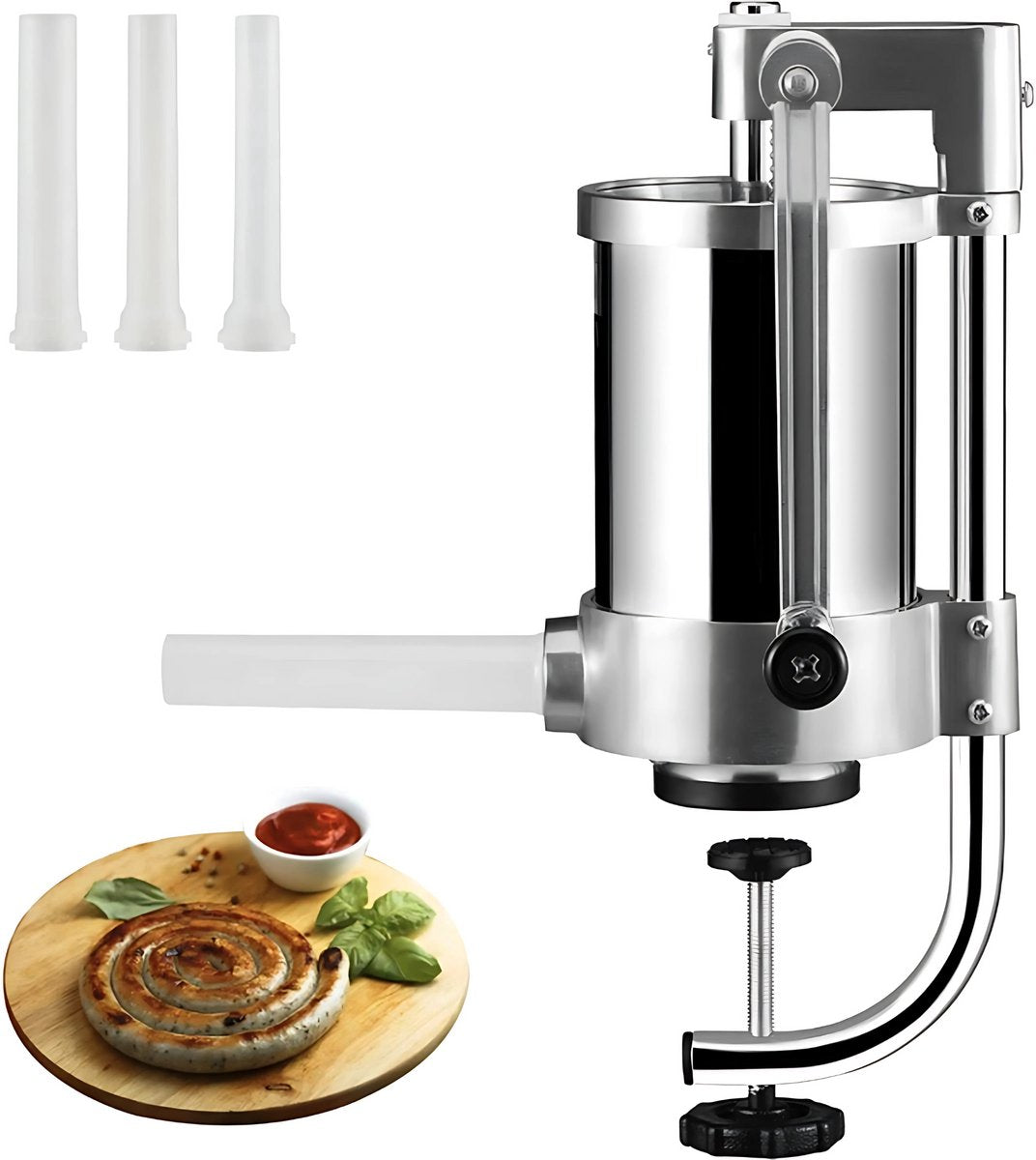 Worstenvuller PRO - 1,5L - Worstenmaker - Worstenvul machine - Handmatige Worstenvulmachine met handslinger