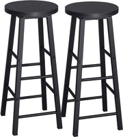 Hoge barkrukken Parijs - Zwart - Set van 2 - Keuken - Barstoelen - Zonder rugleuning - Hout