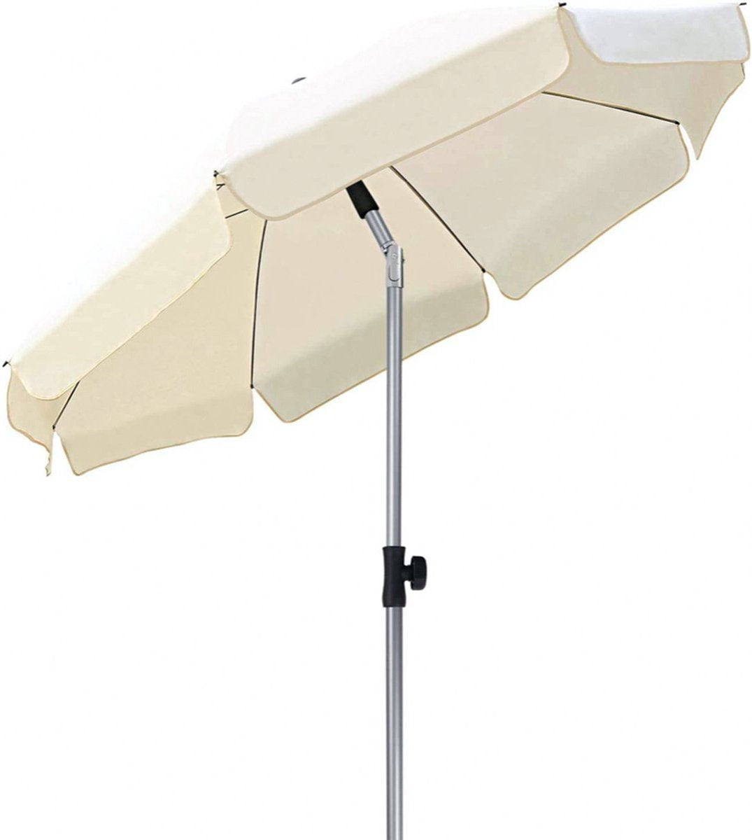 Parasol - Beige - Kantelbaar - Rond - 200cm - Voor terras of strand