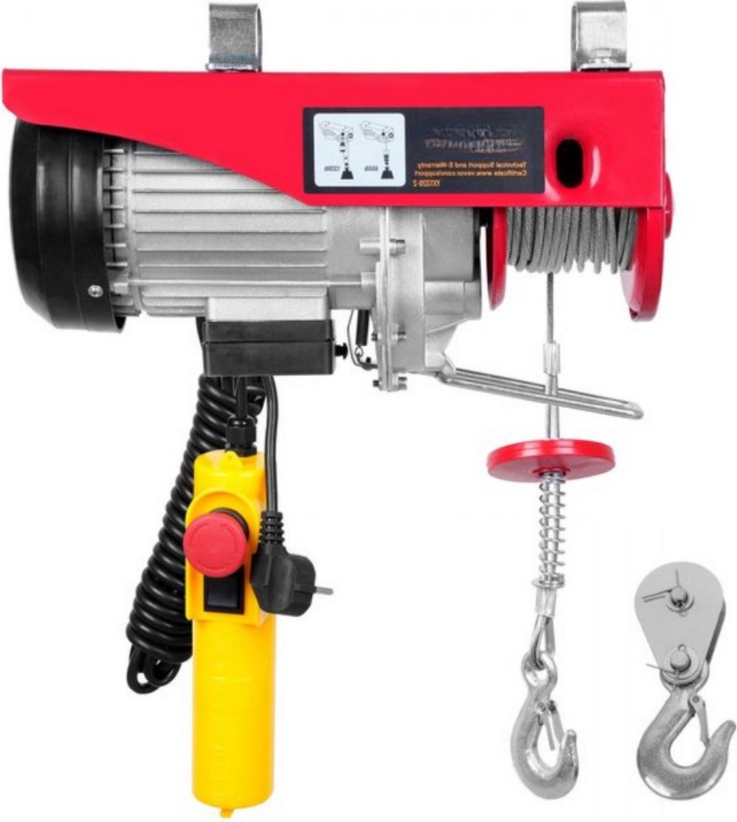 Elektrische Lier - 300-600 kg - Takel - Kabeltakel - 12 m Hefhoogte - 10 m/min - Met afstandbediening