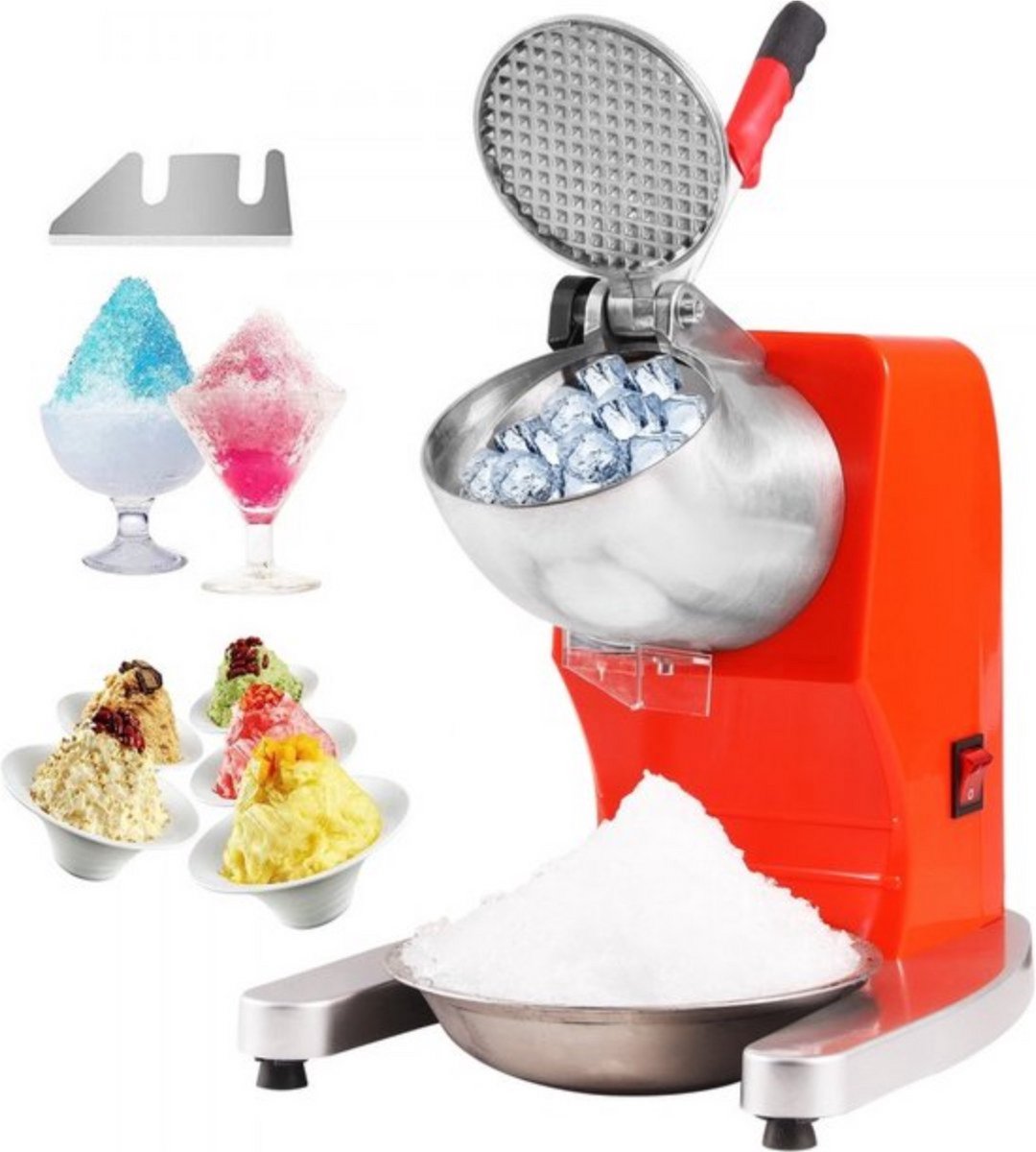Elektrische ice crusher - 100KG/u - IJsbreker Machine - Ijscrushers - Ijsvergruizer - Slush puppy - Icebreaker - Incl. Extra Messen