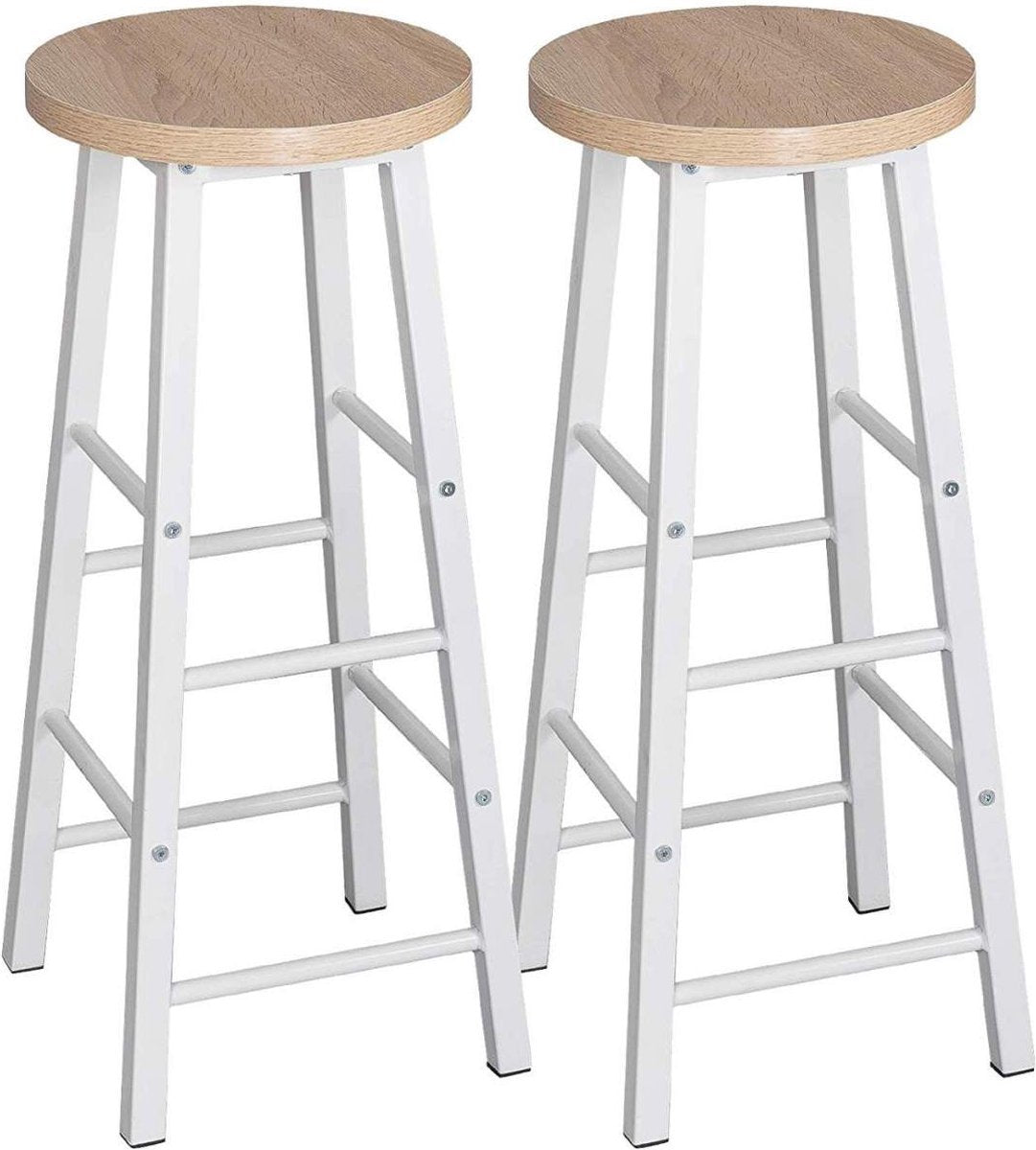 Hoge Barkrukken - Zithoogte 71cm - Eiken - Zonder rugleuning - Set van 2
