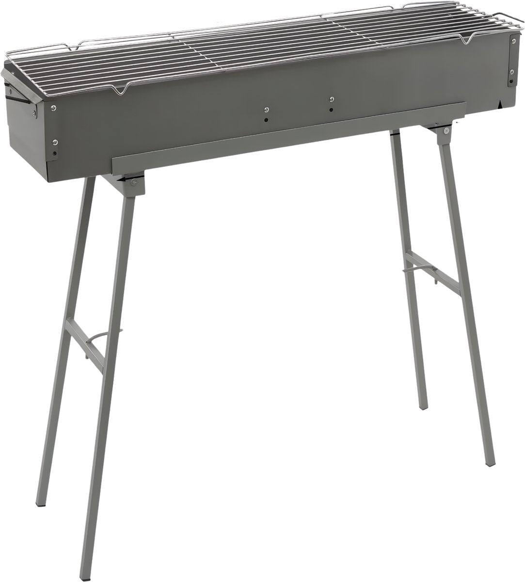 BBQ-grills - Voor camping - Draagbare, opvouwbare houtskoolgrill - Grijs - 60*18*65cm