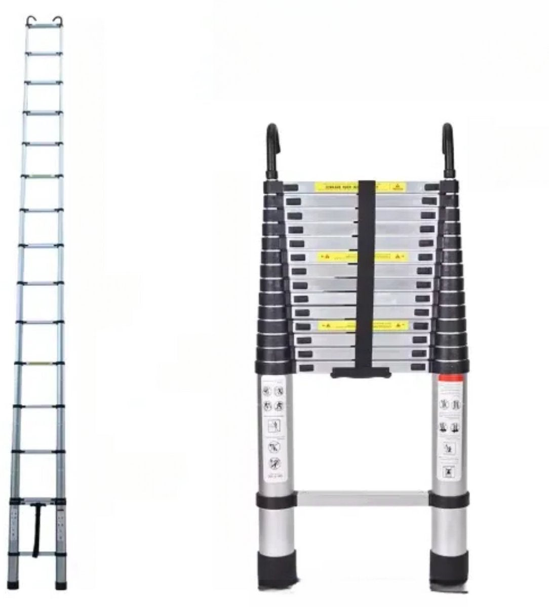 Telescopische Loft Ladder Zico - 440CM - Opvouwbare Uitschuifbare Trapladder - Aluminium Verlengladder - Draagbaar & Compact - EN131 - Max. 150kg