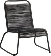 Tuinstoel met voetenbank - Loungestoel - Tuinmeubelen - Relax - Zwart