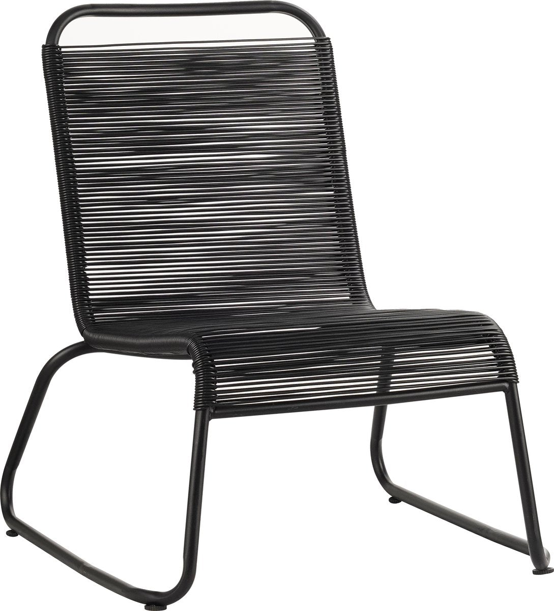 Tuinstoel met voetenbank - Loungestoel - Tuinmeubelen - Relax - Zwart
