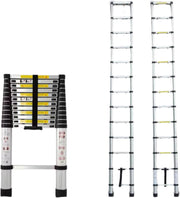 Telescopische Ladder 3,2M - Aluminium Uitschuifbare Vouwladder - Lichtgewicht & Stevig - 150KG Belastbaar - Ideaal Voor Binnen & Buiten
