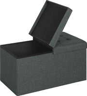 Bolt Edge Moderne Opbergbank - Donkergrijs - Met opbergruimte - Stof - 76x38x38cm