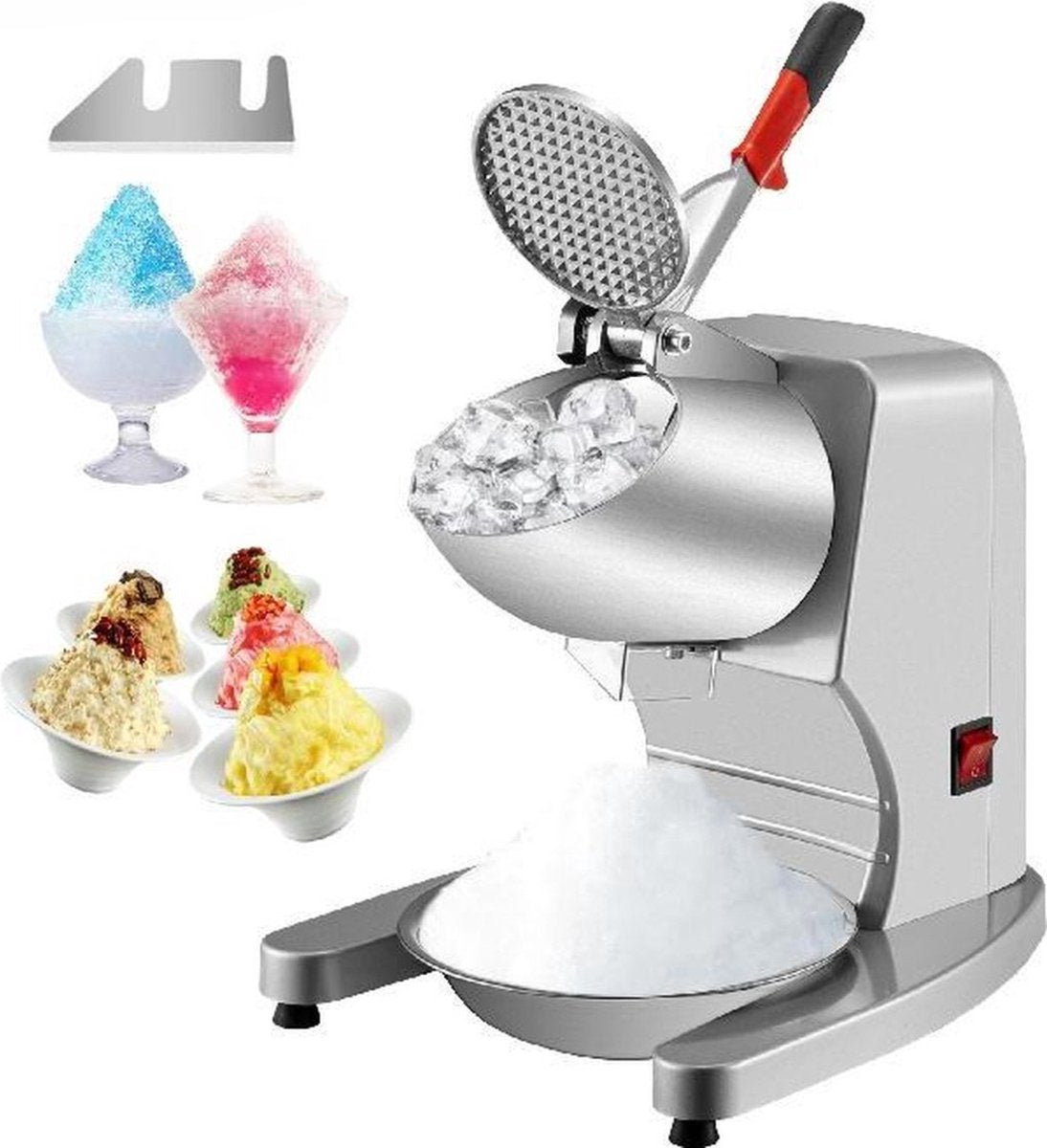 Happyment Ijscrusher Deluxe - Zilver - Smoothie maker - Slush maker- Cocktail ijs - RVS