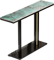 Moderne consoletafel Emerald Valora - Wandtafel met lades - Groen en wit - Marmerlook - Haltafel - Sidetable - 118cm