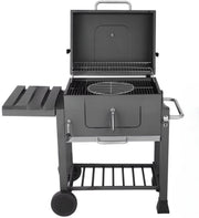 Barbecuewagen Tavien - Houtskoolbarbecue - BBQ - Smoker XXL - Houtskoolgrill - Met Wielen, Roestvrijstalen Handgreep - Perfect voor Buitenterras, Tuin en Achtertuin