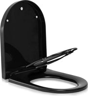 Happyment WC verkleiner - 2 in 1 - Universeel - Zwart - Automatische softclose - Toiletbrillen - WC Bril deksel - Toilettrainer