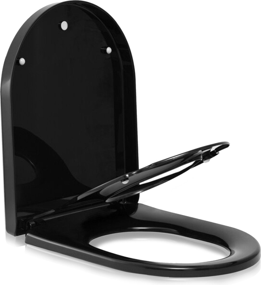 Happyment WC verkleiner - 2 in 1 - Universeel - Zwart - Automatische softclose - Toiletbrillen - WC Bril deksel - Toilettrainer