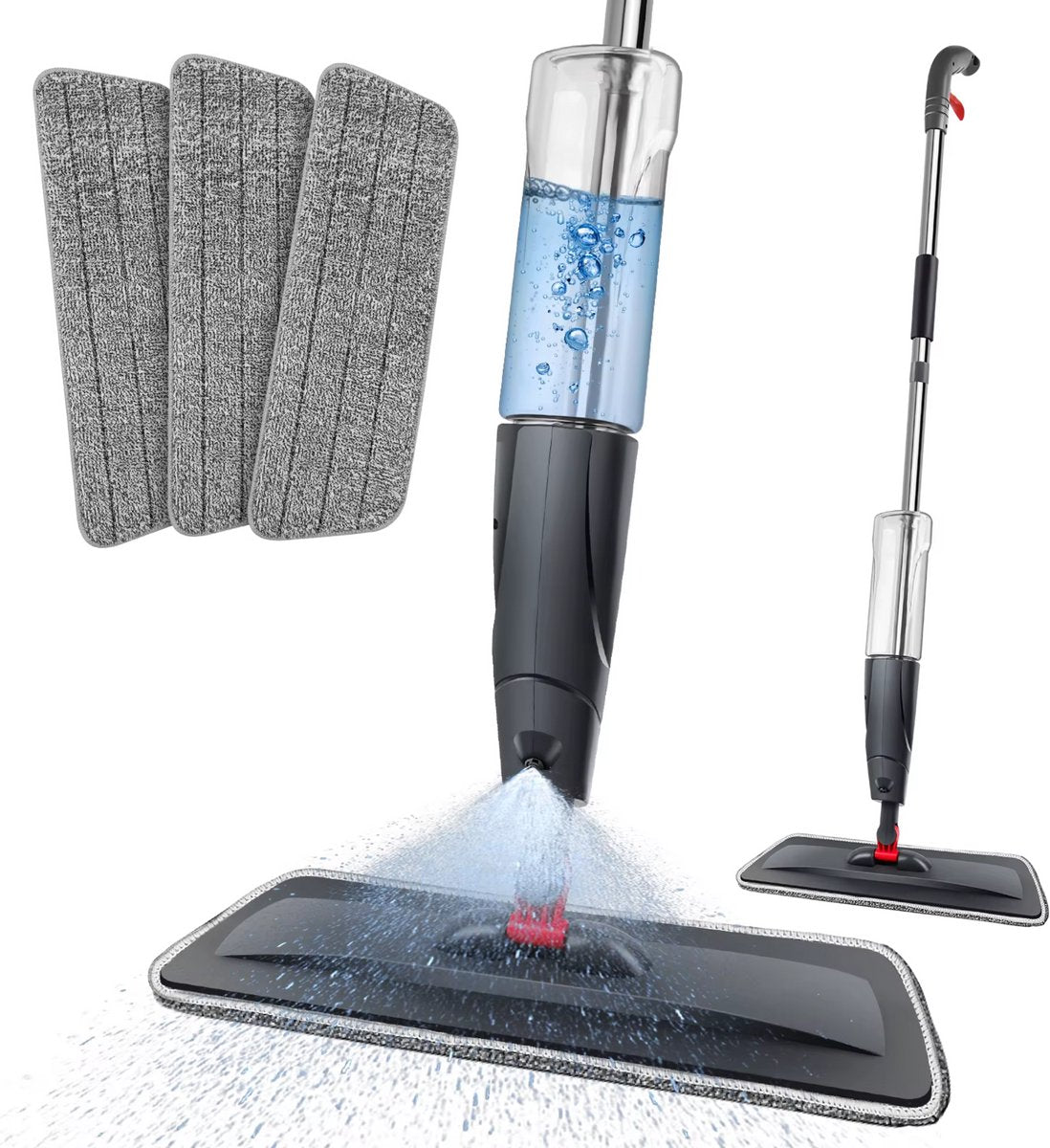 Roterende Dweil deluxe - Spuitfunctie - Natte en droge Vloerwisser met - 360° - 700ml