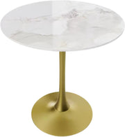 Eettafel Grandiose - 78 cm Hoge Ronde Keuken Eettafel - Gesinterde Stenen Top met Voetstuk Base - Bistro Tafel voor Vrije Tijd en Hoogteverstelling