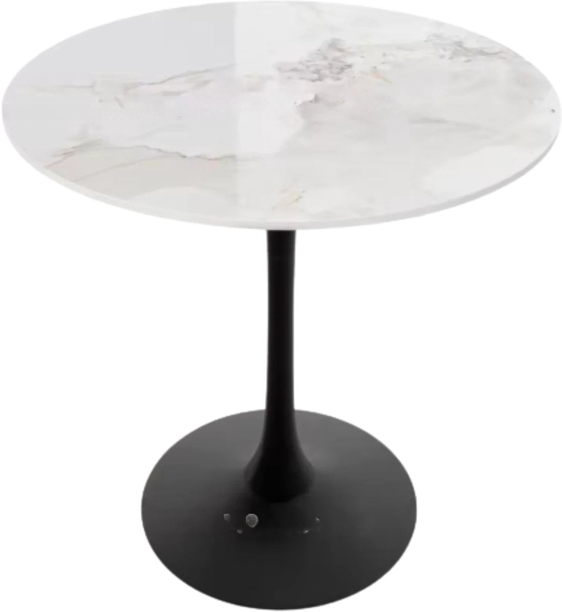 78 cm Hoge Vrije Tijd Ronde Keuken Eettafel - Gesinterde Stenen Top en Voetstuk Base - Bistro Tafel