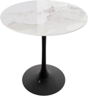 78 cm Hoge Vrije Tijd Ronde Keuken Eettafel - Gesinterde Stenen Top en Voetstuk Base - Bistro Tafel