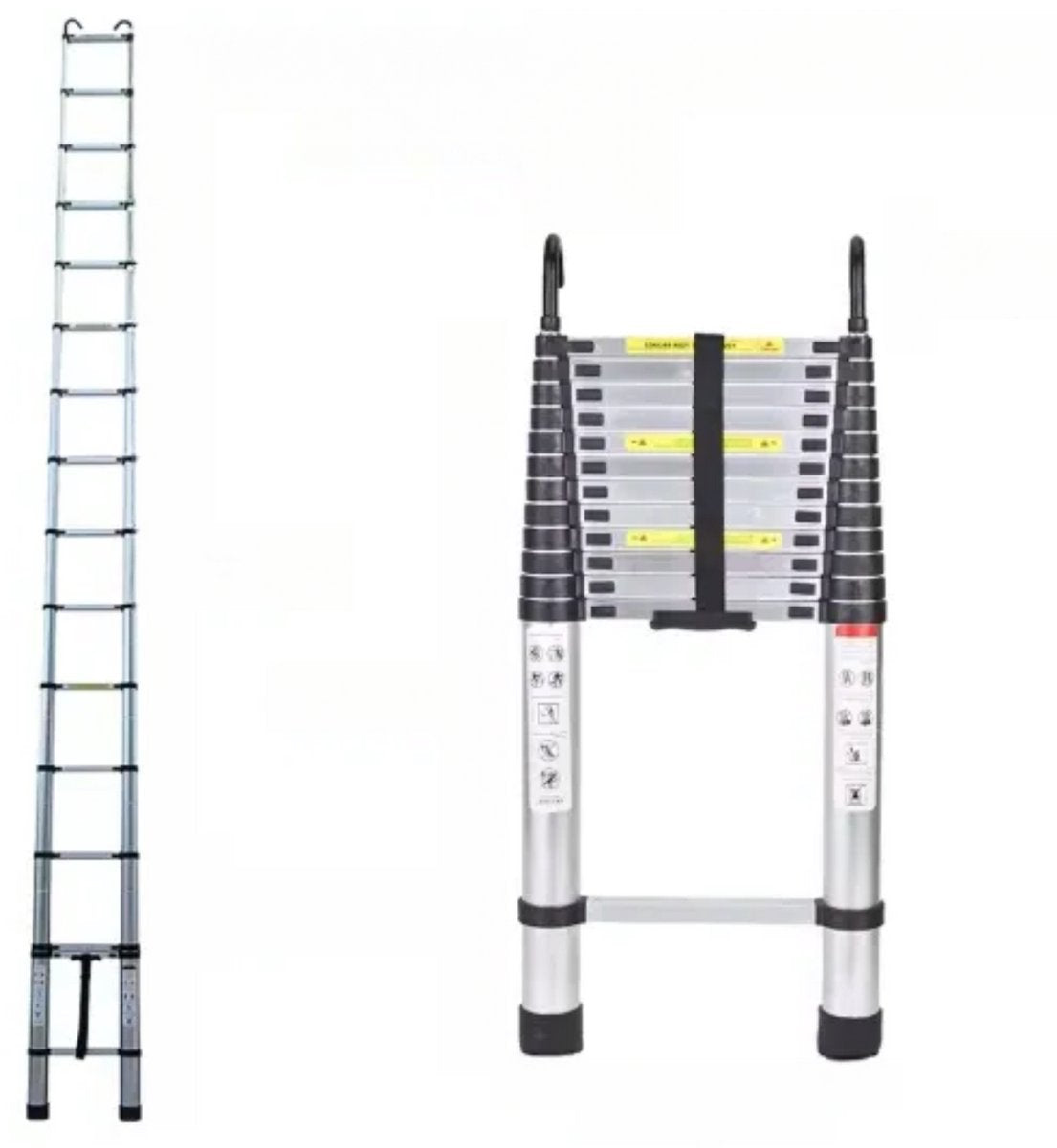 Telescopische Loft Ladder Nata - 5M - Opvouwbare Trapladder - Uitschuifbare Aluminium Ladder - Draagbaar - EN131 - Max. Belasting 150kg/330lb