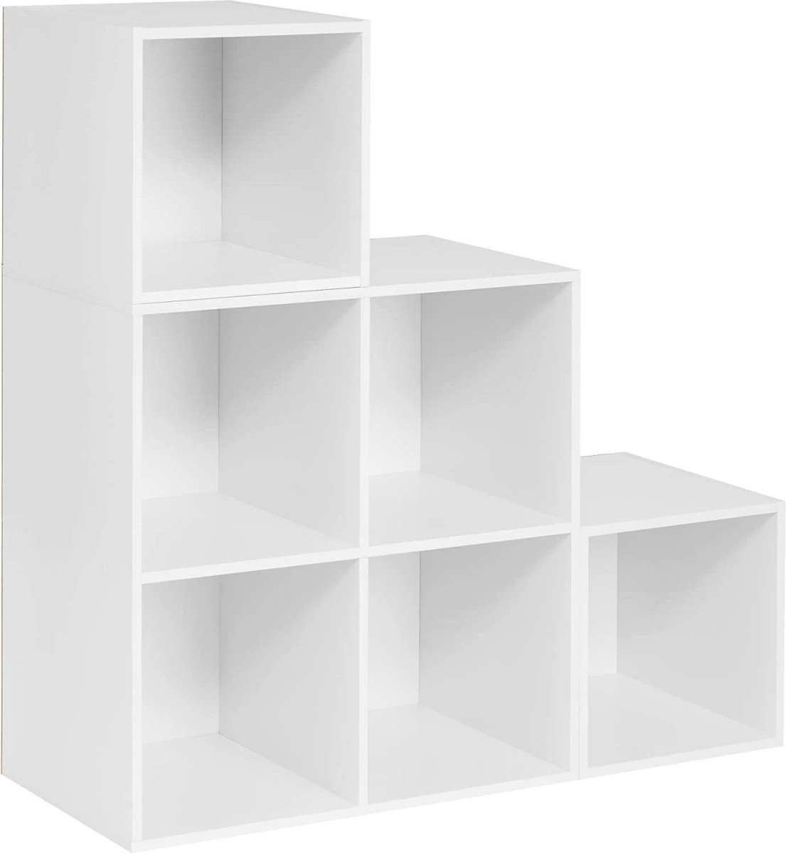 Happyment Open Boekenkast Zaza - 6 Vakken - Wit - Boekenkast - Boekenrek - Woonkamer, slaapkamer en kinderkamer - Hout - 90x90x30cm
