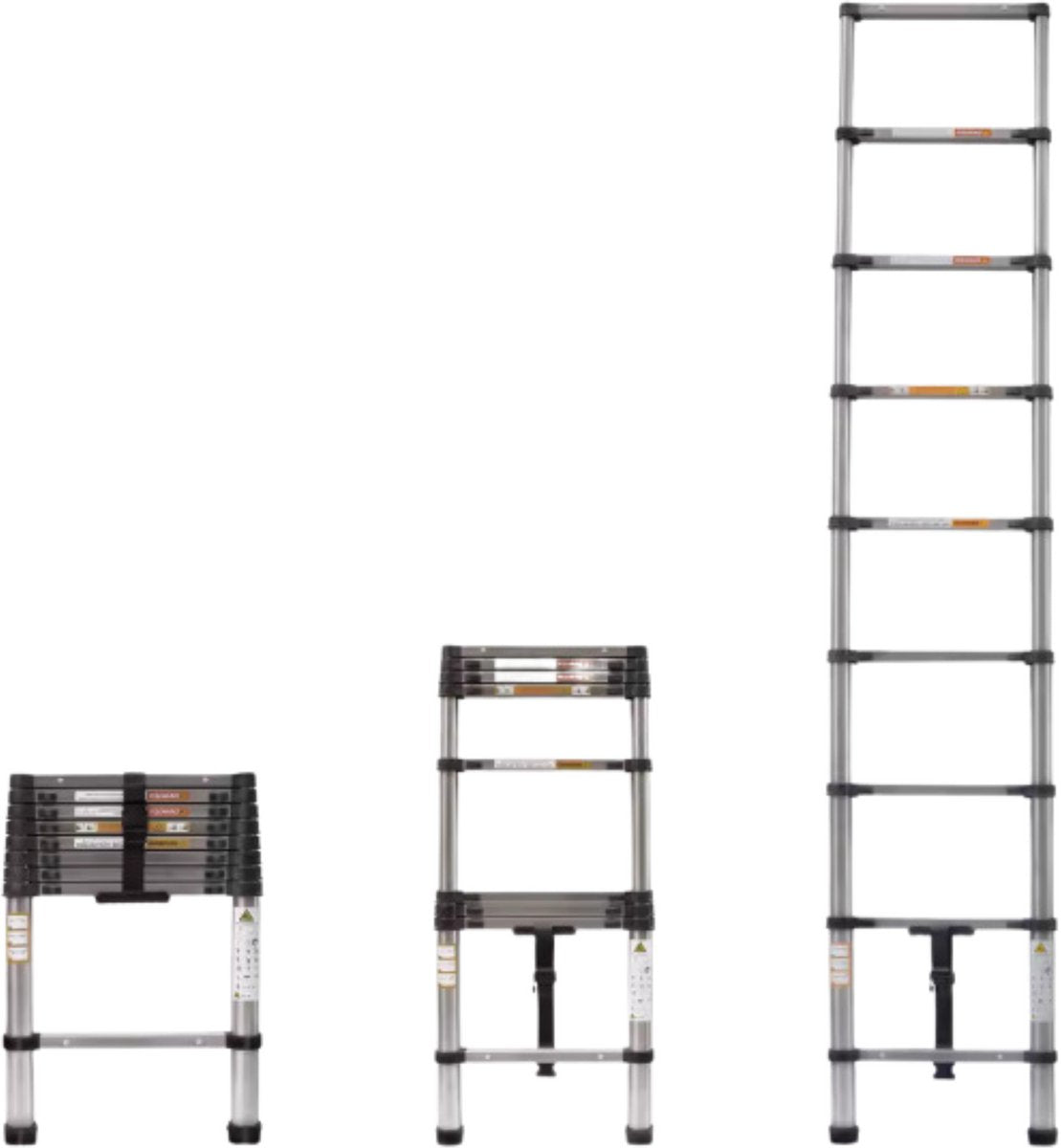 Telescopische Ladder 2,6M - Uitschuifbare & Draagbare Verlengladder - Voor Schilderen & Decoreren - Max. 150KG
